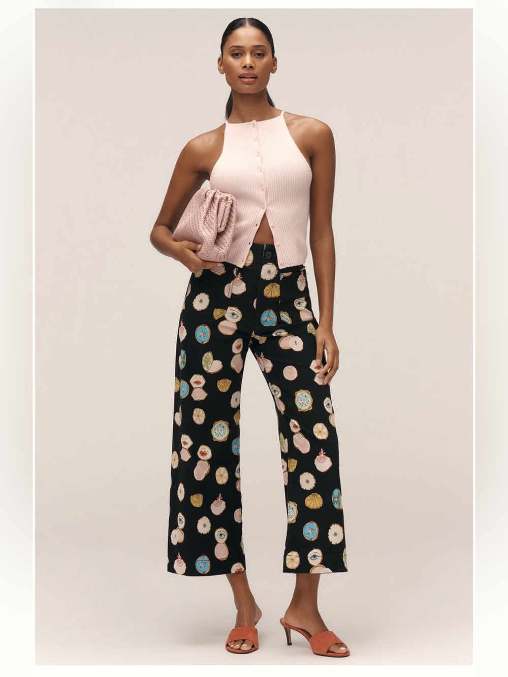 Maeve Colette High Rise Wide Leg Cropped Pants by Danielle Kroll